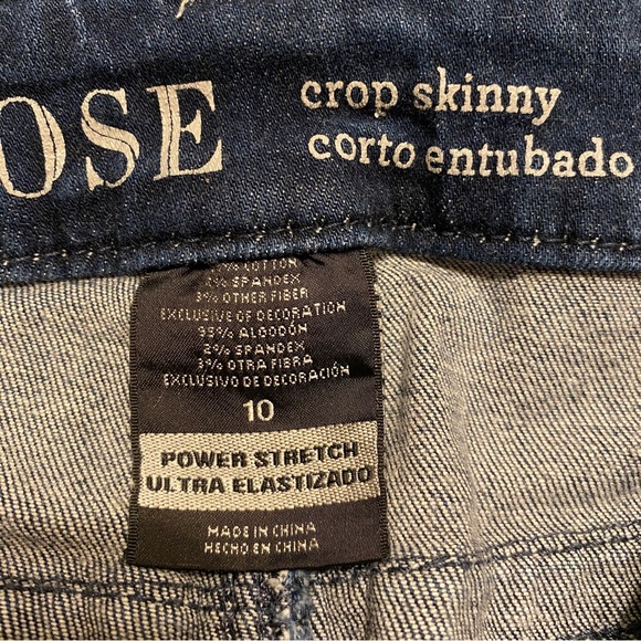 Knox Rose Womens Jeans sz 10 Crop Skinny Power Stretch Thick Stitching Pockets - Picture 8 of 8